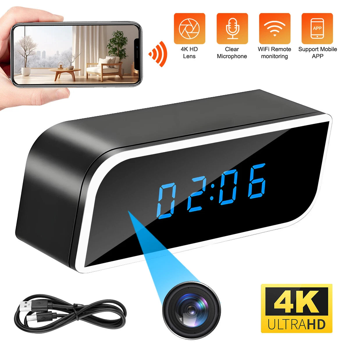 Wireless Hidden Clock Camera